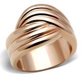 IP Rose Gold(Ion Plating) Brass Ring with No Stone