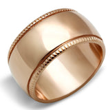 IP Rose Gold(Ion Plating) Brass Ring with No Stone