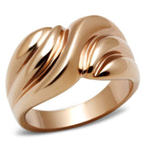 IP Rose Gold(Ion Plating) Brass Ring with No Stone