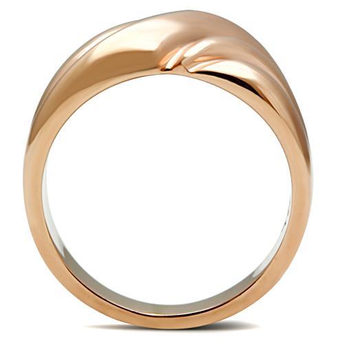 IP Rose Gold(Ion Plating) Brass Ring with No Stone