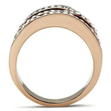 IP Rose Gold(Ion Plating) Brass Ring with Top Grade Crystal  in Smoked Quartz