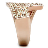 IP Rose Gold(Ion Plating) Brass Ring with Top Grade Crystal  in Multi Color