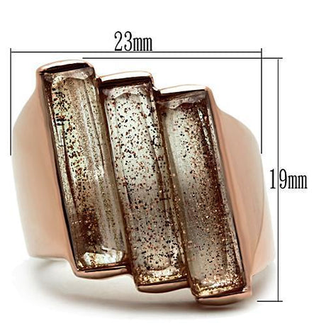 IP Rose Gold(Ion Plating) Brass Ring with Synthetic Spinel in Topaz