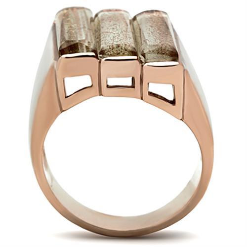 IP Rose Gold(Ion Plating) Brass Ring with Synthetic Spinel in Topaz