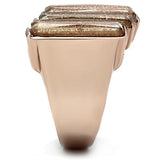 IP Rose Gold(Ion Plating) Brass Ring with Synthetic Spinel in Topaz