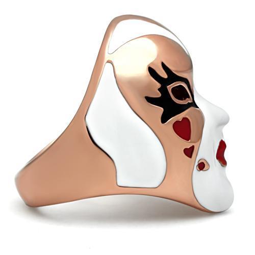 IP Rose Gold(Ion Plating) Brass Ring with Top Grade Crystal  in Clear