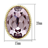 IP Gold(Ion Plating) Brass Earrings with Top Grade Crystal  in Light Amethyst