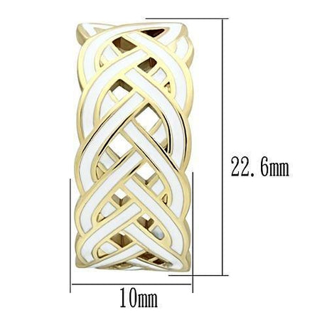 IP Gold(Ion Plating) Brass Earrings with Epoxy  in White