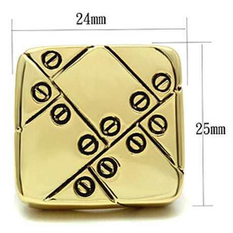 IP Gold(Ion Plating) Brass Ring with Epoxy  in Jet