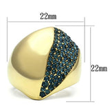 IP Gold(Ion Plating) Brass Ring with Top Grade Crystal  in Montana