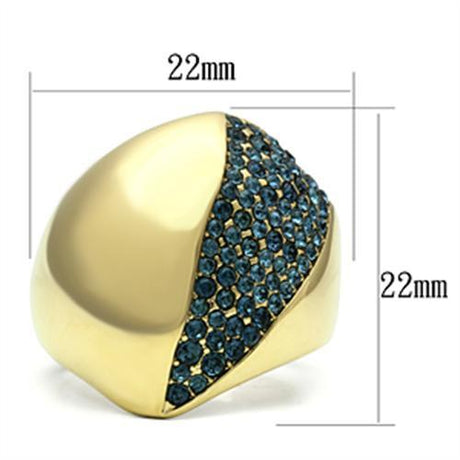 IP Gold(Ion Plating) Brass Ring with Top Grade Crystal  in Montana