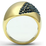 IP Gold(Ion Plating) Brass Ring with Top Grade Crystal  in Montana