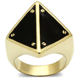 IP Gold(Ion Plating) Brass Ring with Epoxy  in Jet