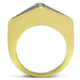 IP Gold(Ion Plating) Brass Ring with Epoxy  in Jet