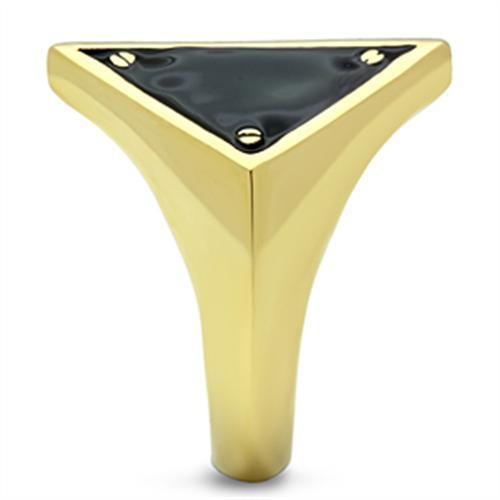 IP Gold(Ion Plating) Brass Ring with Epoxy  in Jet