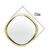 IP Gold(Ion Plating) Brass Earrings with Synthetic Synthetic Glass in White