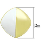 IP Gold(Ion Plating) Brass Earrings with Epoxy  in White
