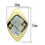 IP Gold(Ion Plating) Brass Earrings with Synthetic Synthetic Glass in Black Diamond