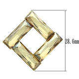 IP Gold(Ion Plating) Brass Earrings with Top Grade Crystal  in Topaz