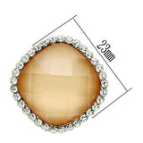 IP Gold(Ion Plating) Brass Earrings with Synthetic Synthetic Stone in Orange