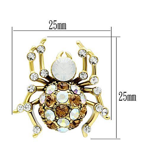 IP Gold(Ion Plating) Brass Earrings with Top Grade Crystal  in Multi Color
