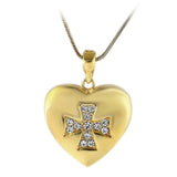 Gold Brass Pendant with Top Grade Crystal  in Clear