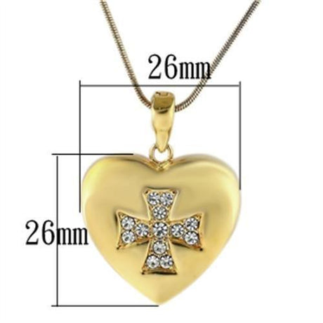 Gold Brass Pendant with Top Grade Crystal  in Clear
