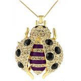 Gold Brass Pendant with Top Grade Crystal  in Jet