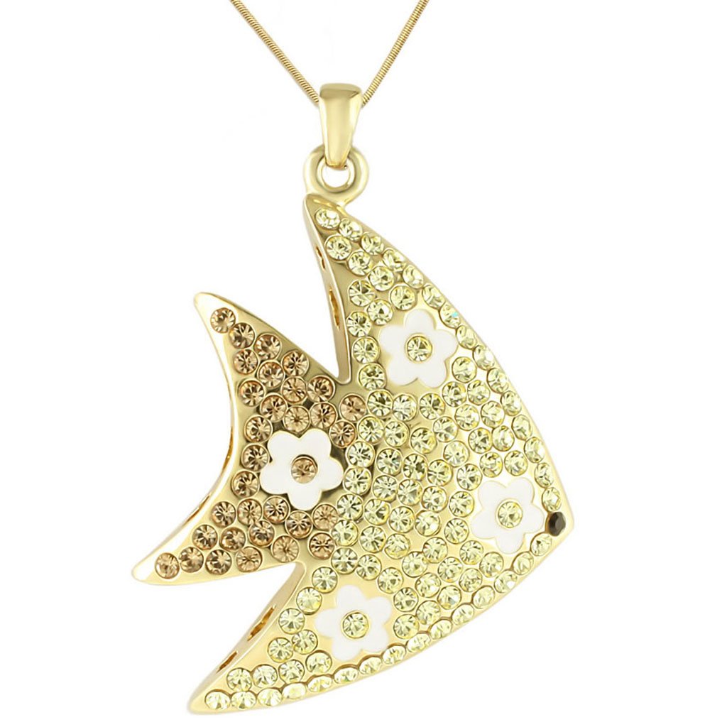 Gold Brass Pendant with Top Grade Crystal  in Multi Color