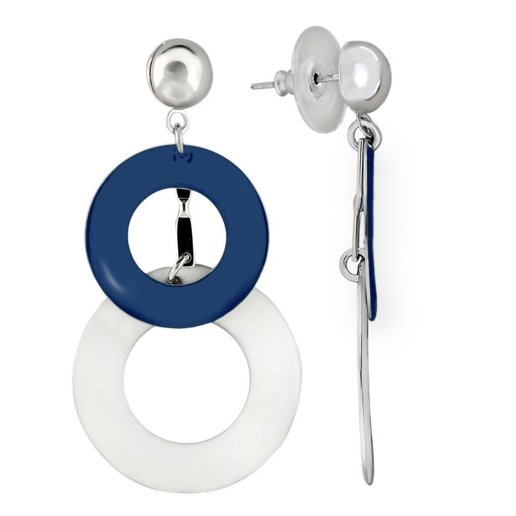 Rhodium Brass Earrings with No Stone