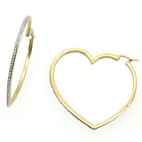 Gold Brass Earrings with Top Grade Crystal  in Clear