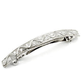 Rhodium White Metal Tiaras & Hair Clip with Top Grade Crystal  in Clear