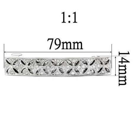 Rhodium White Metal Tiaras & Hair Clip with Top Grade Crystal  in Clear