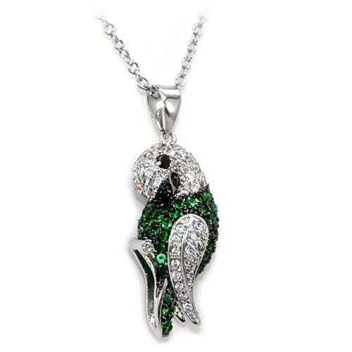 Rhodium + Ruthenium Brass Chain Pendant with AAA Grade CZ  in Multi Color