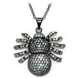 Ruthenium Brass Chain Pendant with AAA Grade CZ  in Clear