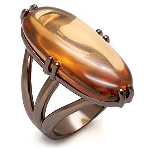 Chocolate Gold Brass Ring with AAA Grade CZ  in Champagne