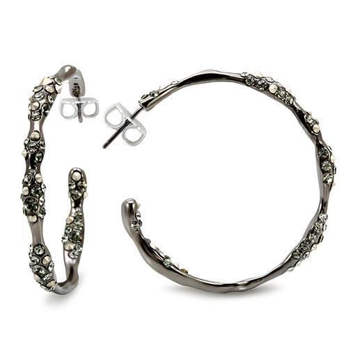 Ruthenium Brass Earrings with Top Grade Crystal  in Black Diamond