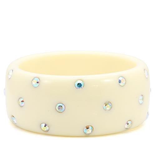 Resin Bangle with Top Grade Crystal  in Aurora Borealis (Rainbow Effect)