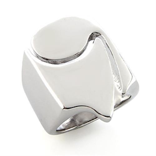 Rhodium White Metal Ring with No Stone
