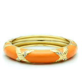Gold White Metal Bangle with Top Grade Crystal  in Clear