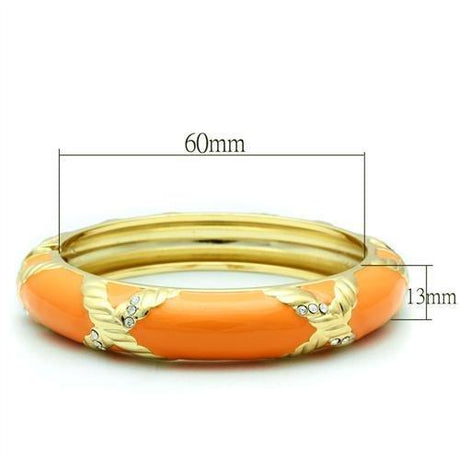 Gold White Metal Bangle with Top Grade Crystal  in Clear