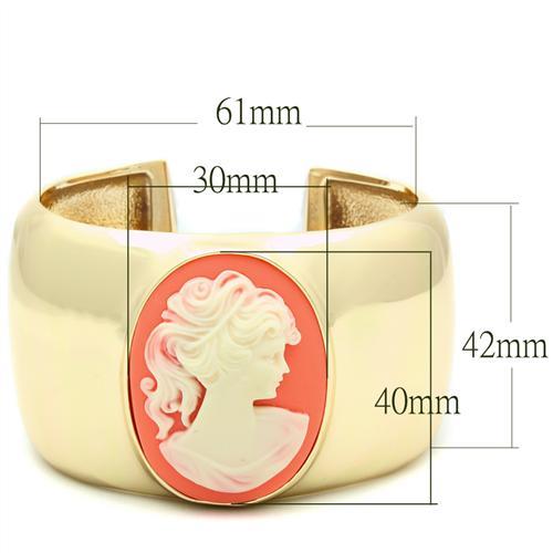 Gold Brass Bangle with Synthetic Synthetic Stone in Multi Color