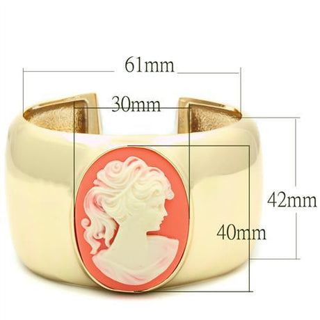 Gold Brass Bangle with Synthetic Synthetic Stone in Multi Color
