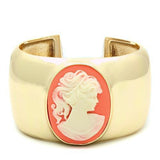 Gold Brass Bangle with Synthetic Synthetic Stone in Multi Color