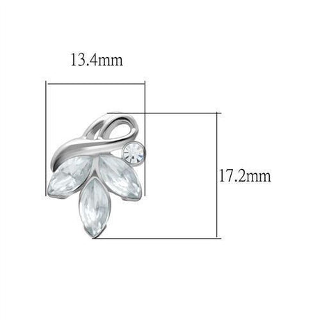 Rhodium White Metal Earrings with Top Grade Crystal  in Clear