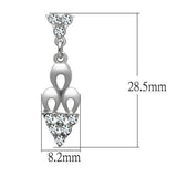 Rhodium White Metal Earrings with Top Grade Crystal  in Clear