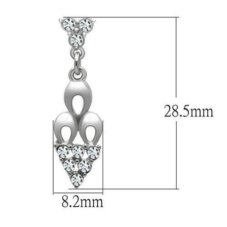 Rhodium White Metal Earrings with Top Grade Crystal  in Clear
