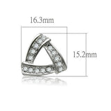 Rhodium White Metal Earrings with Top Grade Crystal  in Clear