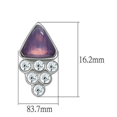 Rhodium White Metal Earrings with Top Grade Crystal  in Clear