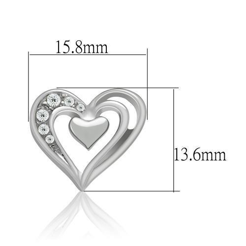 Rhodium White Metal Earrings with Top Grade Crystal  in Clear